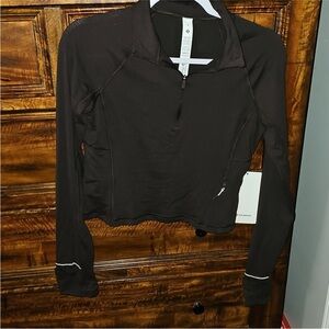 Lululemon it’s Rulu Cropped Half Zip Slim Fit Sequoia Medium NWTS